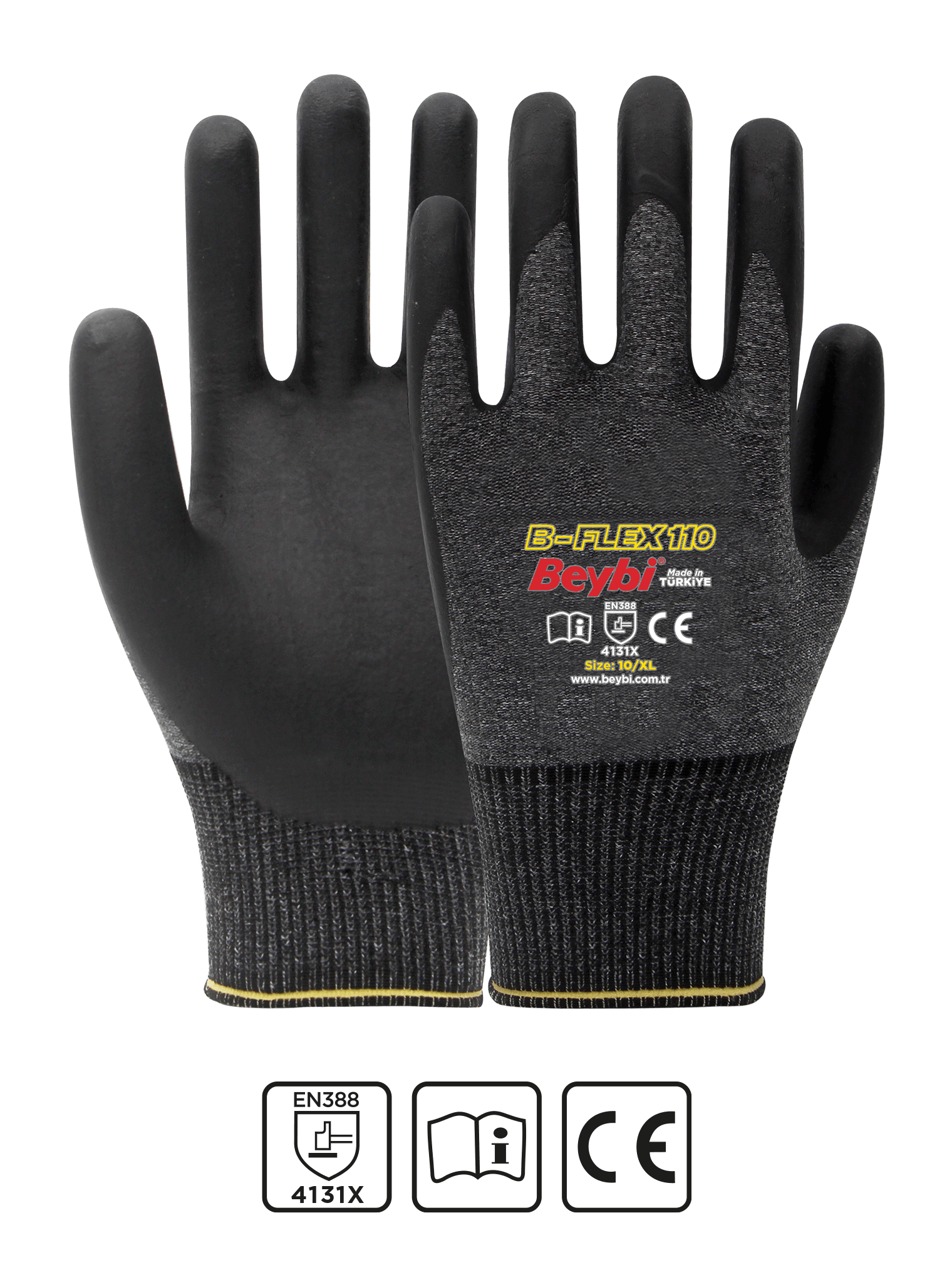 B-FLEX110 Foam Nitrile Coated Spandex Polyester Glove