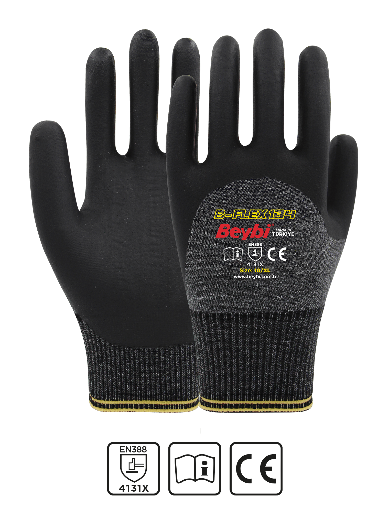 B-FLEX134 Foam Nitrile Coated Spandex Polyester Glove