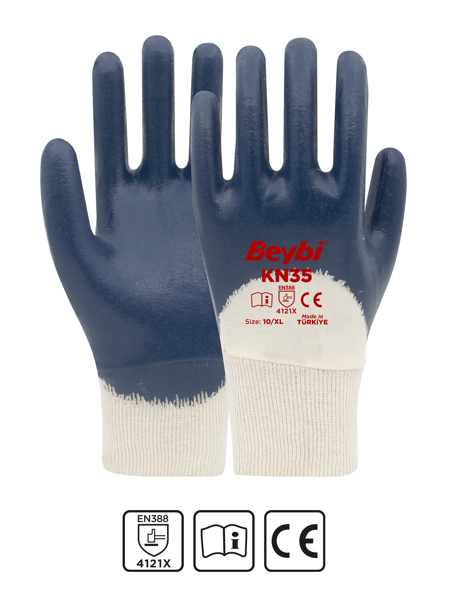 KN35 Nitrile Coated Cotton Glove