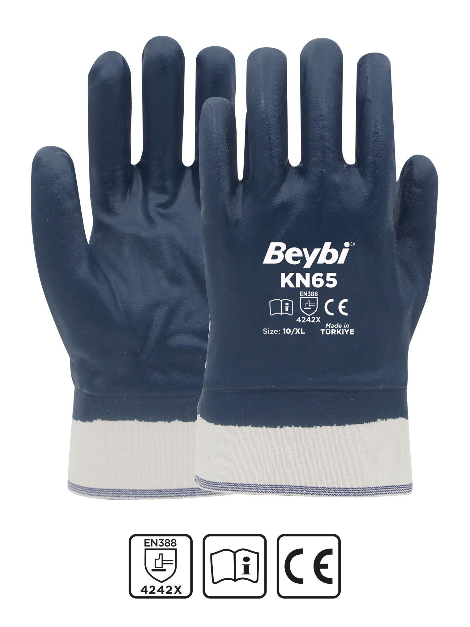 KN65 High Performance Nitrile Coated Cotton Glove