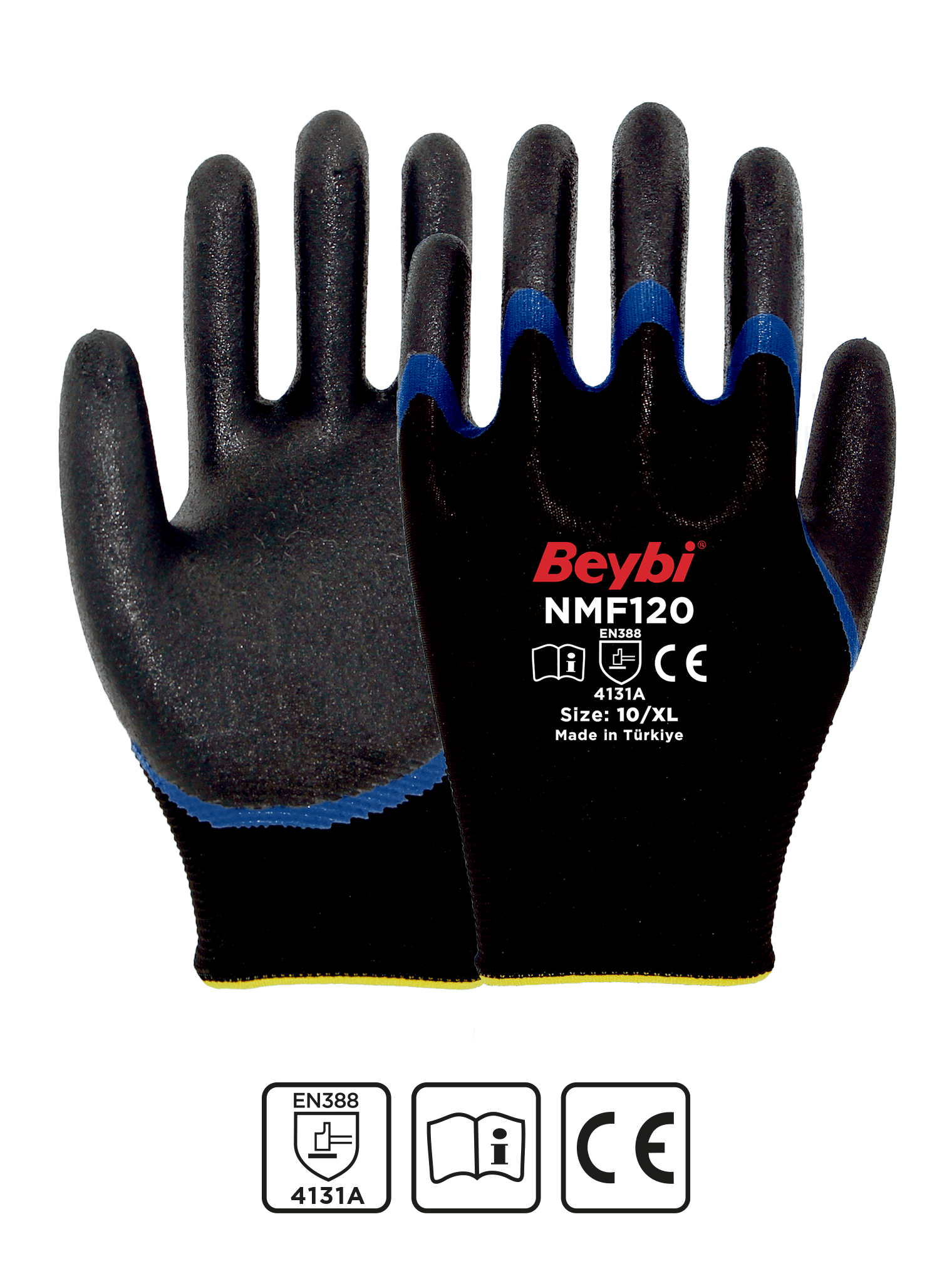 NMF120 Double Micro Foam Nitrile Coated Polyester Gloves