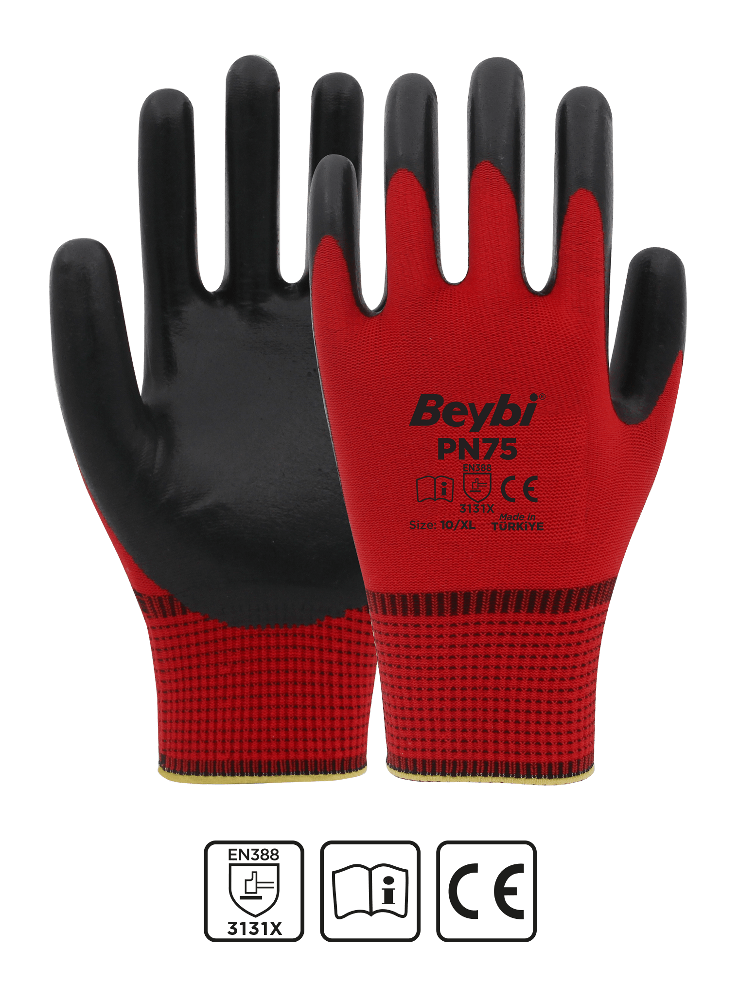 PN75 Nitrile Coated Polyester Gloves