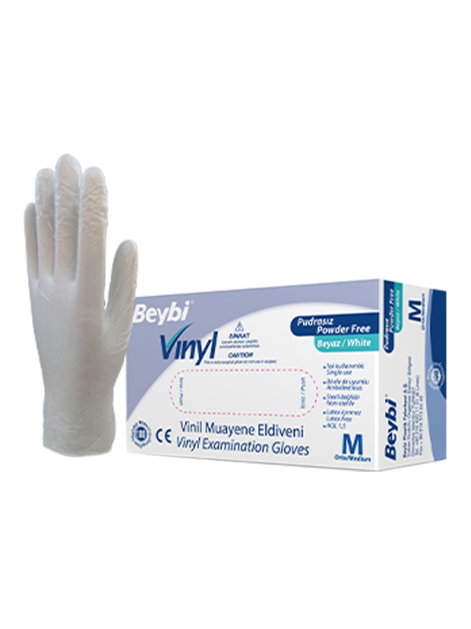 Powder-Free Vinyl Examination Gloves - Box of 100