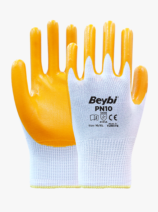 PN10 Polyester Knitted Nitrile Gloves