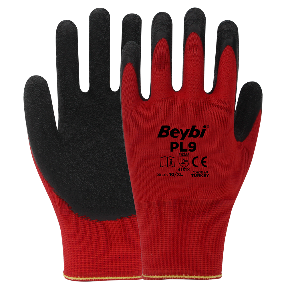 PL9 Polyester Knitted Latex Gloves