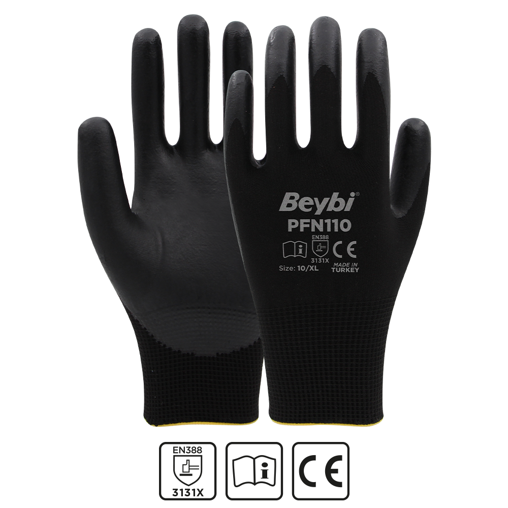 PFN110 Polyester Örgü Üzeri ½ Köpük Nitril Kaplı Eldiven