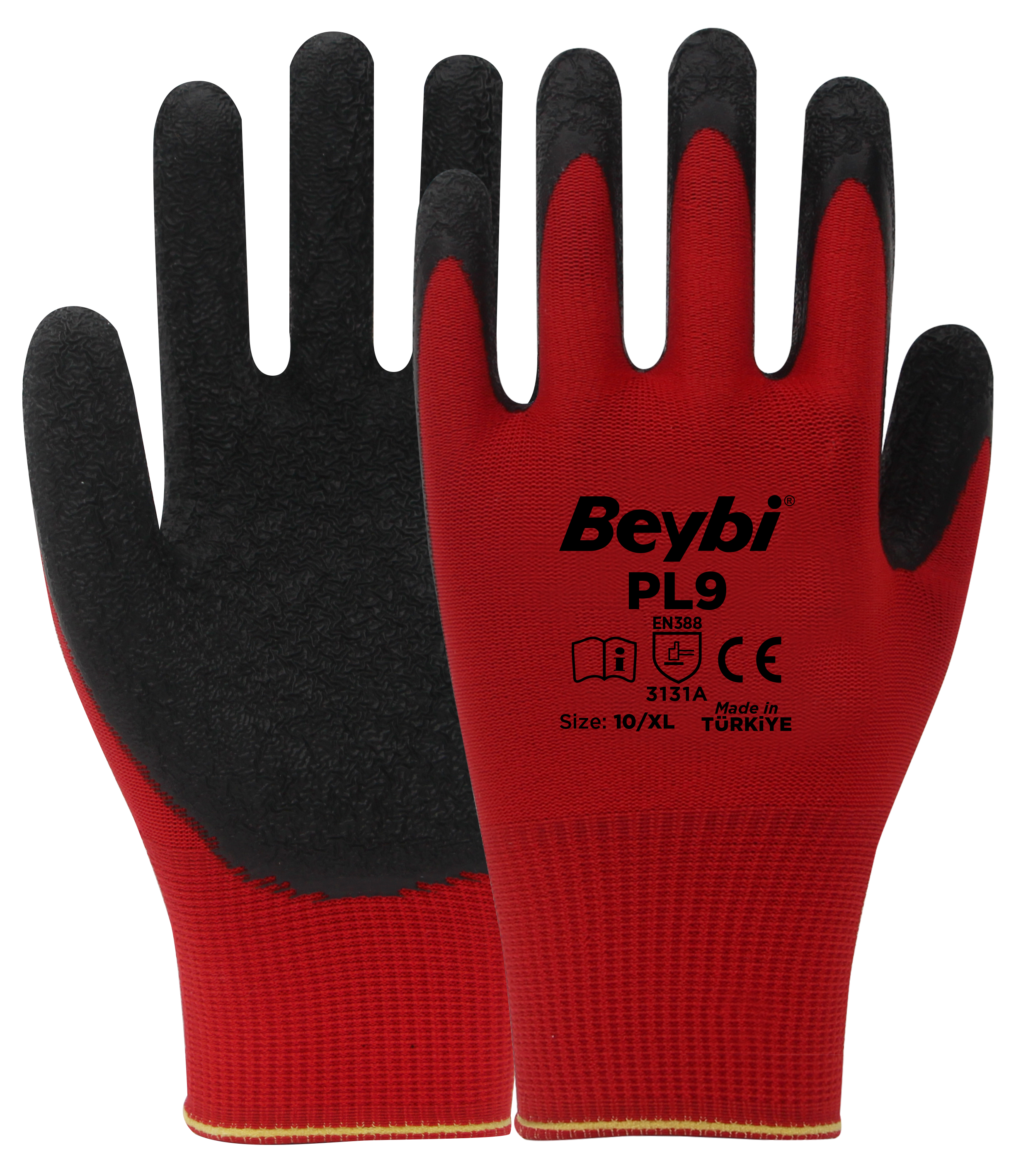 PL9 Polyester Örme Lateks Eldiven