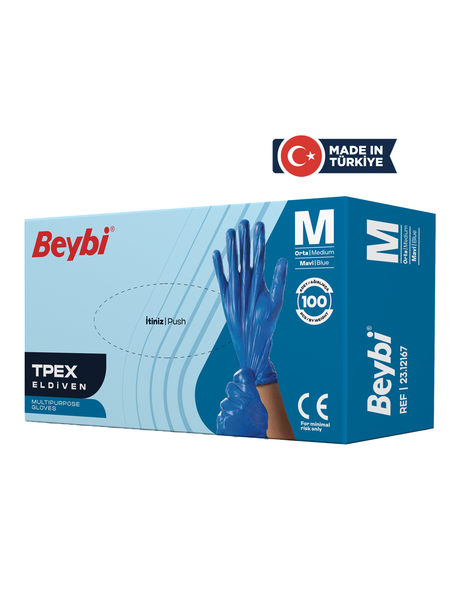 TPEX Eldiven Mavi - 100'lük Kutu