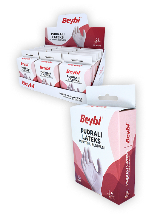 Pudralı Lateks Muayene Eldiveni 10'luk Kutu
