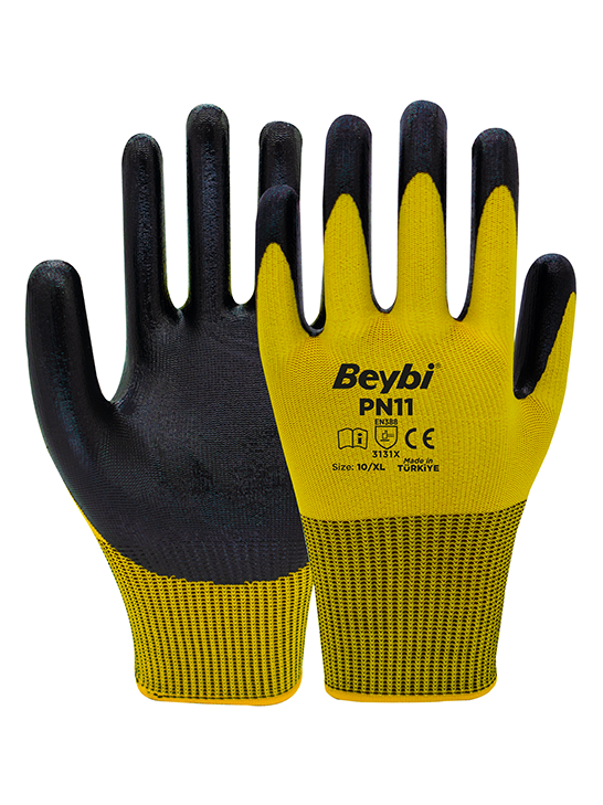 PN11 Polyester Knitted Nitrile Gloves
