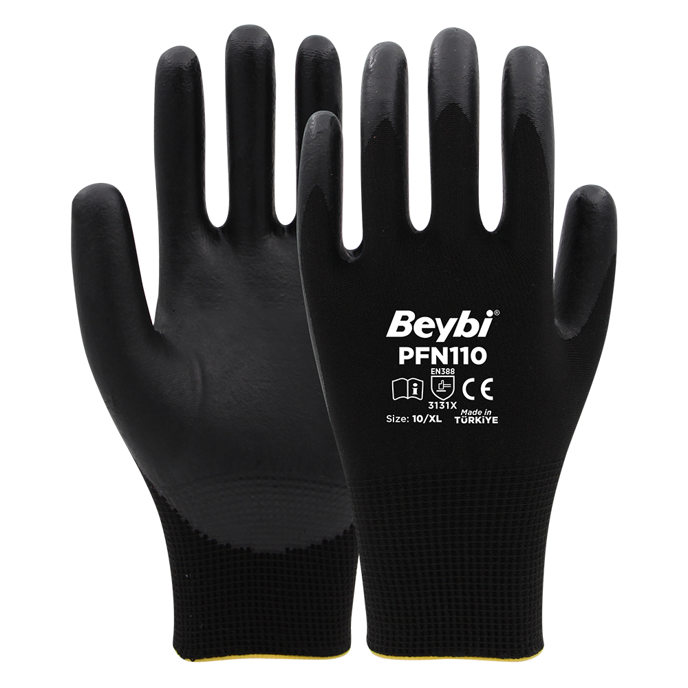 PFN110 Polyester Örgü Üzeri ½ Köpük Nitril Kaplı Eldiven