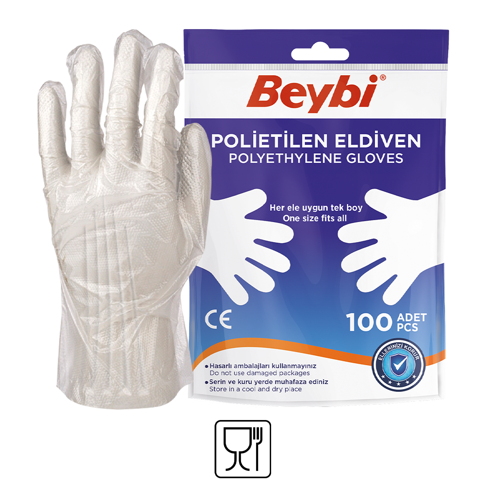 PET (Polietilen) Eldiven - 100'lük Poşet