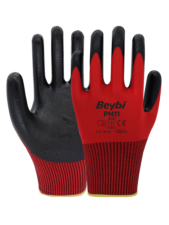 PN11 Polyester Knitted Nitrile Gloves