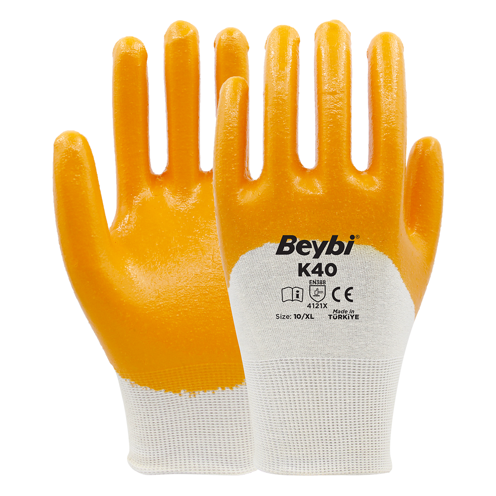 K40 Nitrile Coated Cotton and Polyester Knit Gloves
