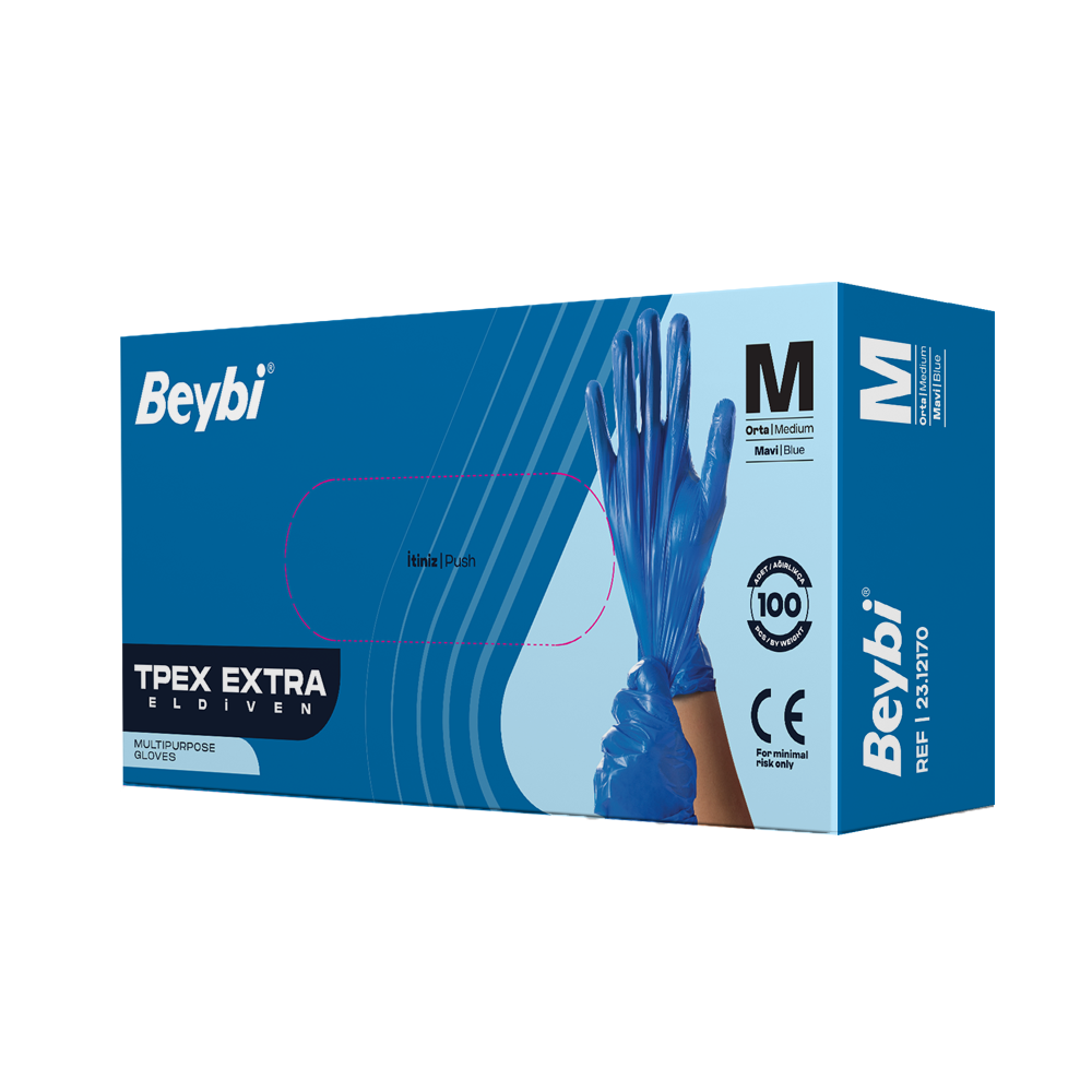 TPEX Extra Eldiven Mavi - 100'lük Kutu