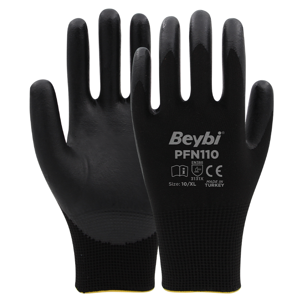 PFN110 Polyester Örgü Üzeri ½ Köpük Nitril Kaplı Eldiven
