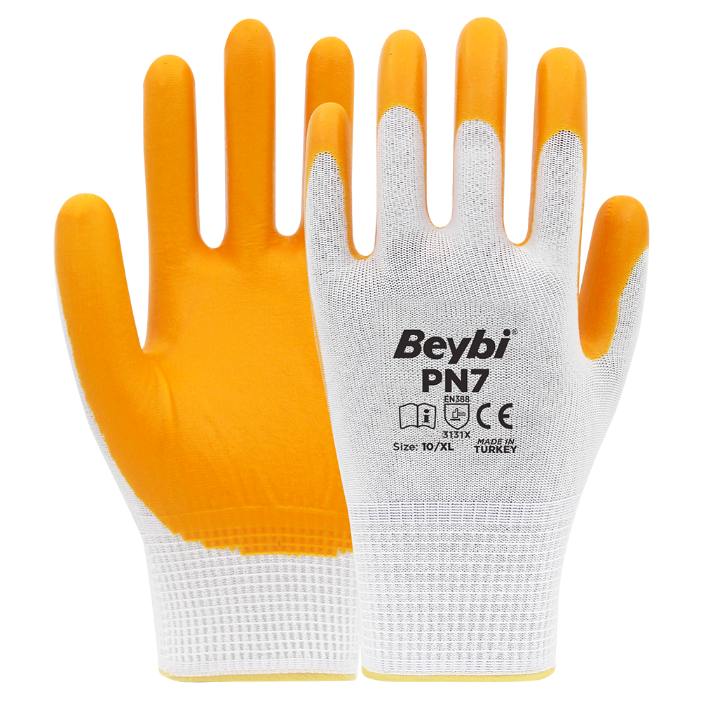 PN7 Polyester Örme Nitril Eldiven