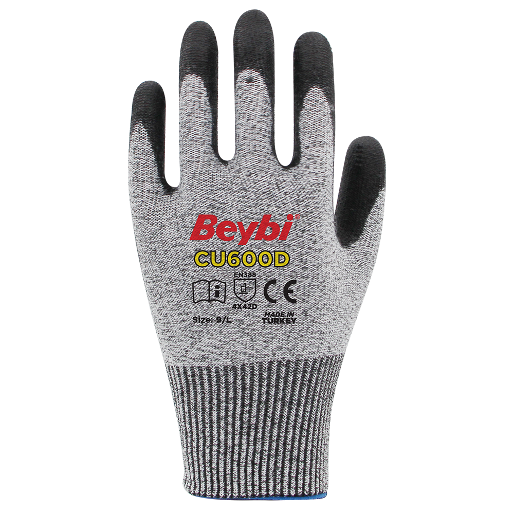 CU600 D PU Kaplı Polietilen Kesilmeye Dirençli Örme Eldiven